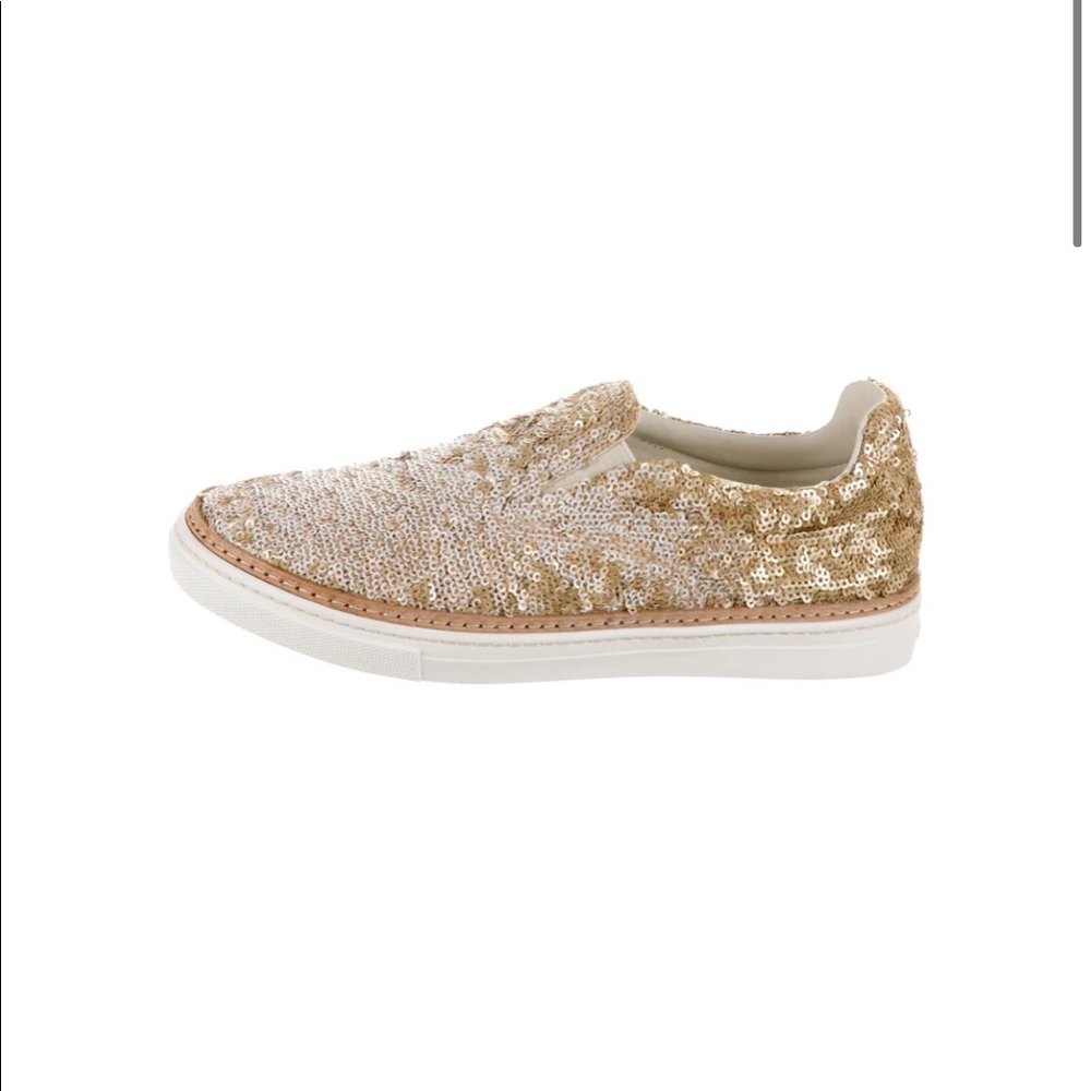 Maison Margiela Gold + white sequined sneakers